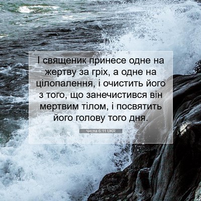Picture 07 - Числа 6:11 UKR - І священик принесе одне на - Bible Verse Picture