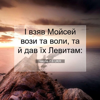 Picture 07 - Числа 7:6 UKR - І взяв Мойсей вози та воли, - Bible Verse Picture