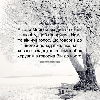 Picture 07 - Числа 7:89 UKR - А коли Мойсей входив до - Bible Verse Picture