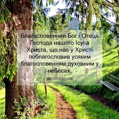 Picture 07 - ефесян 1:3 UKR - Благословенний Бог і Отець - Bible Verse Picture