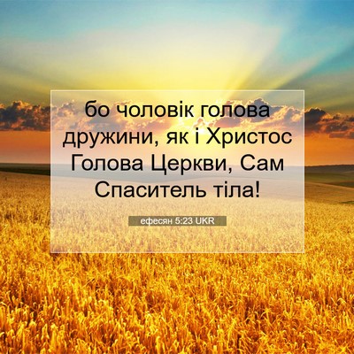 Picture 07 - ефесян 5:23 UKR - бо чоловік голова дружини, - Bible Verse Picture