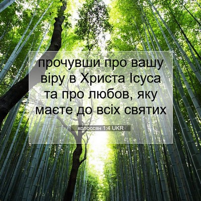 Picture 07 - колоссян 1:4 UKR - прочувши про вашу віру в - Bible Verse Picture