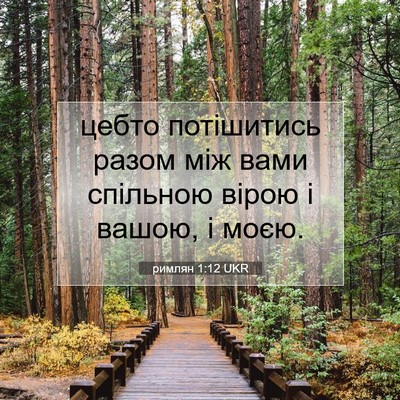 Picture 07 - римлян 1:12 UKR - цебто потішитись разом між - Bible Verse Picture