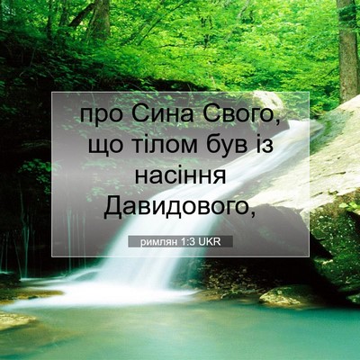 Picture 07 - римлян 1:3 UKR - про Сина Свого, що тілом - Bible Verse Picture