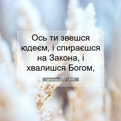Picture 07 - римлян 2:17 UKR - Ось ти звешся юдеєм, і - Bible Verse Picture