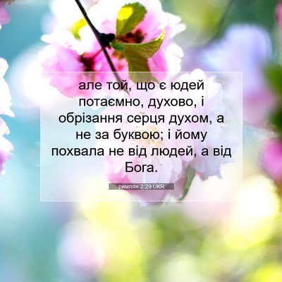 Picture 07 - римлян 2:29 UKR - але той, що є юдей потаємно, - Bible Verse Picture