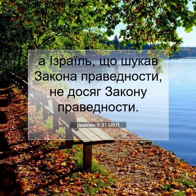 Picture 07 - римлян 9:31 UKR - а Ізраїль, що шукав Закона - Bible Verse Picture