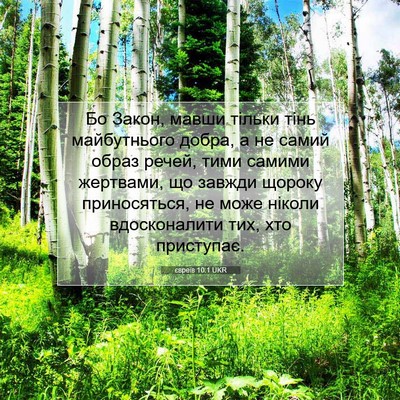 Picture 07 - євреїв 10:1 UKR - Бо Закон, мавши тільки тінь - Bible Verse Picture