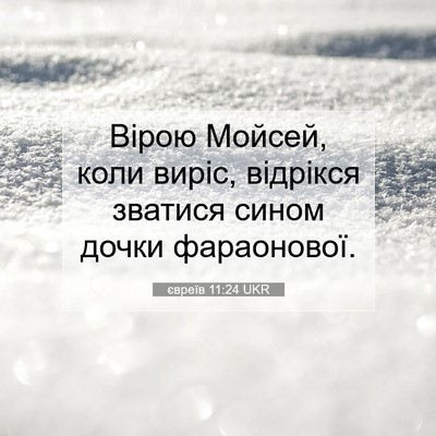 Picture 07 - євреїв 11:24 UKR - Вірою Мойсей, коли виріс, - Bible Verse Picture
