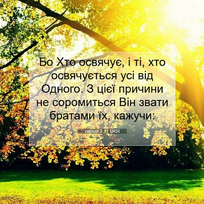 Picture 07 - євреїв 2:11 UKR - Бо Хто освячує, і ті, хто - Bible Verse Picture