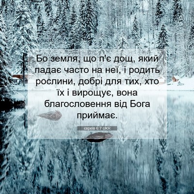 Picture 07 - євреїв 6:7 UKR - Бо земля, що п'є дощ, який - Bible Verse Picture