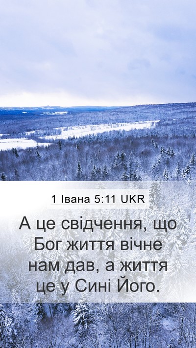 1 Івана 5:11 UKR Bible Verse Image