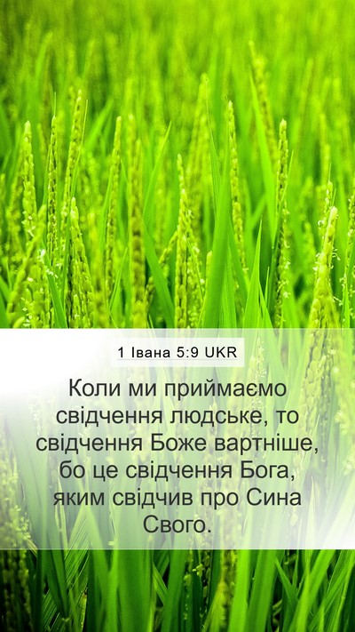 1 Івана 5:9 UKR Bible Verse Image