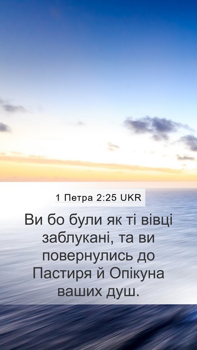 1 Петра 2:25 UKR Bible Verse Image