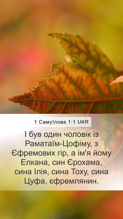 1 Самуїлова 1:1 UKR Mobile Phone Wallpaper - І був один чоловік із - Mobile Bible Verse Wallpaper