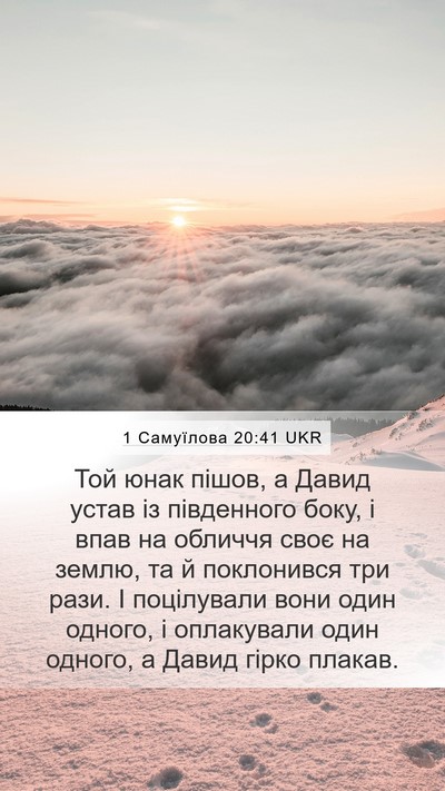 1 Самуїлова 20:41 UKR Bible Verse Image