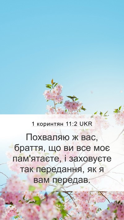 1 коринтян 11:2 UKR Bible Verse Image