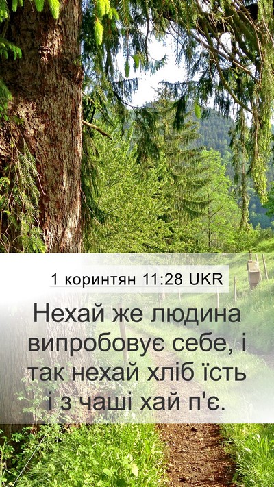 1 коринтян 11:28 UKR Bible Verse Image