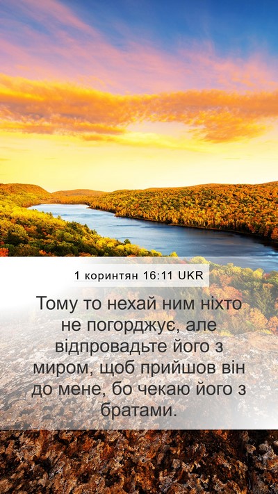 1 коринтян 16:11 UKR Mobile Phone Wallpaper - Тому то нехай ним ніхто не - Mobile Bible Verse Wallpaper