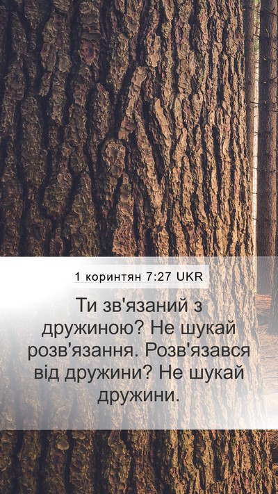 1 коринтян 7:27 UKR Mobile Phone Wallpaper - Ти зв'язаний з дружиною? Не - Mobile Bible Verse Wallpaper