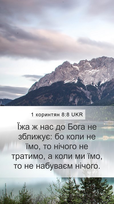 1 коринтян 8:8 UKR Bible Verse Image