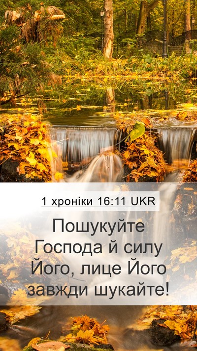 1 хроніки 16:11 UKR Bible Verse Image