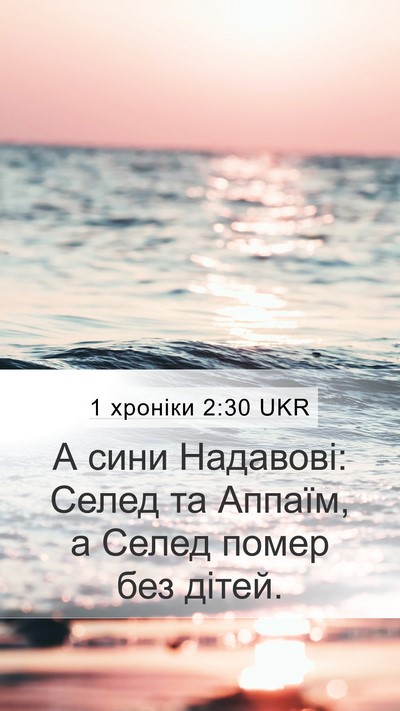 1 хроніки 2:30 UKR Mobile Phone Wallpaper - А сини Надавові: Селед та - Mobile Bible Verse Wallpaper