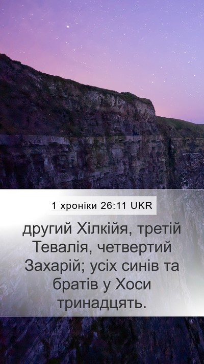 1 хроніки 26:11 UKR Mobile Phone Wallpaper - другий Хілкійя, третій - Mobile Bible Verse Wallpaper