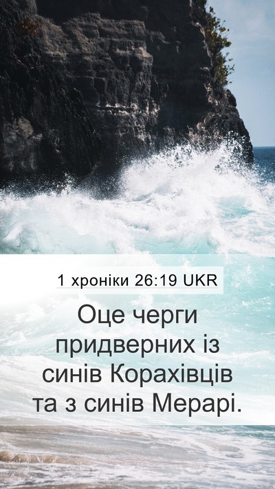 1 хроніки 26:19 UKR Mobile Phone Wallpaper - Оце черги придверних із - Mobile Bible Verse Wallpaper