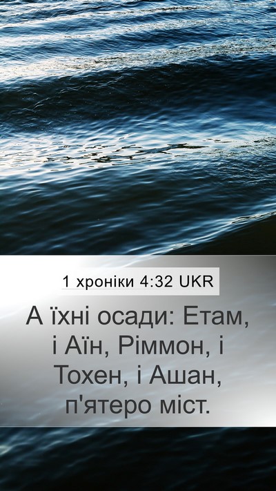 1 хроніки 4:32 UKR Bible Verse Image