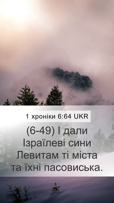 1 хроніки 6:64 UKR Mobile Phone Wallpaper - (6-49) І дали Ізраїлеві сини - Mobile Bible Verse Wallpaper