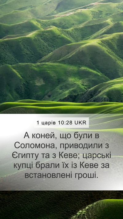 1 царів 10:28 UKR Bible Verse Image