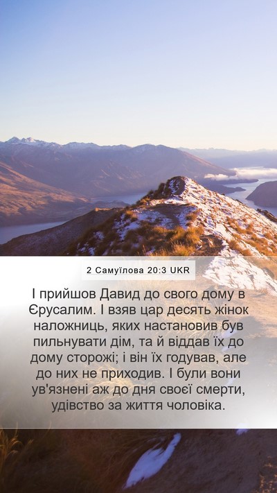 2 Самуїлова 20:3 UKR Mobile Phone Wallpaper - І прийшов Давид до свого - Mobile Bible Verse Wallpaper