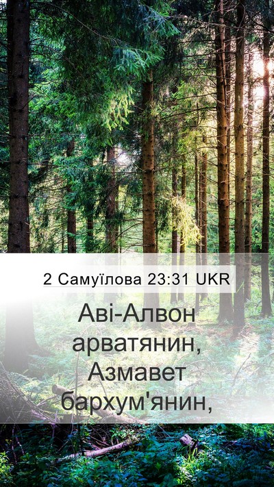 2 Самуїлова 23:31 UKR Mobile Phone Wallpaper - Аві-Алвон арватянин, - Mobile Bible Verse Wallpaper