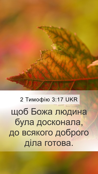 2 Тимофію 3:17 UKR Mobile Phone Wallpaper - щоб Божа людина була - Mobile Bible Verse Wallpaper