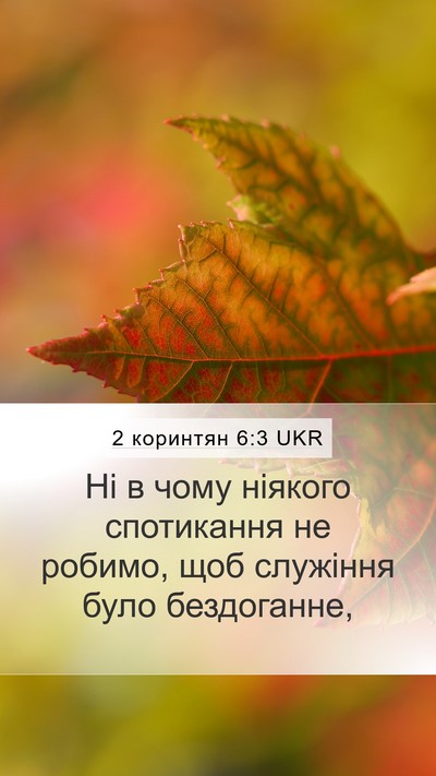 2 коринтян 6:3 UKR Bible Verse Image