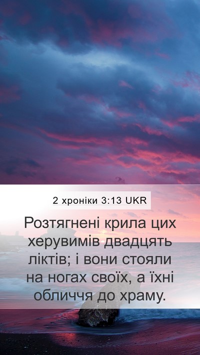 2 хроніки 3:13 UKR Mobile Phone Wallpaper - Розтягнені крила цих - Mobile Bible Verse Wallpaper