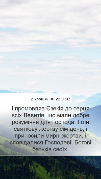 2 хроніки 30:22 UKR Bible Verse Image
