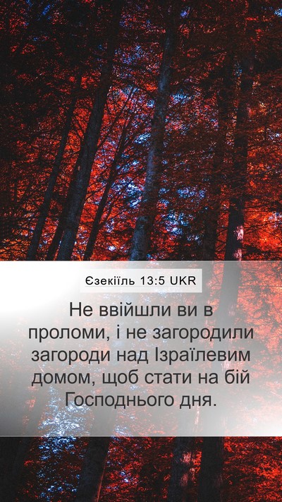 Єзекіїль 13:5 UKR Mobile Phone Wallpaper - Не ввійшли ви в проломи, і - Mobile Bible Verse Wallpaper