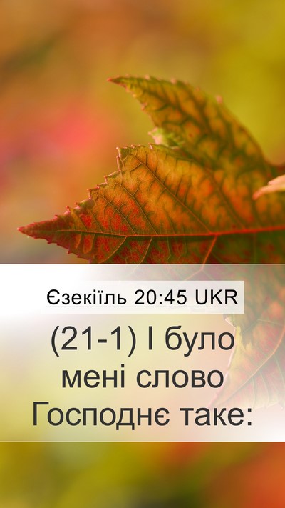 Єзекіїль 20:45 UKR Mobile Phone Wallpaper - (21-1) І було мені слово - Mobile Bible Verse Wallpaper