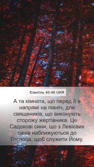 Єзекіїль 40:46 UKR Mobile Phone Wallpaper - А та кімната, що перед її в - Mobile Bible Verse Wallpaper