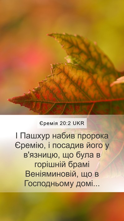 Єремія 20:2 UKR Mobile Phone Wallpaper - І Пашхур набив пророка - Mobile Bible Verse Wallpaper