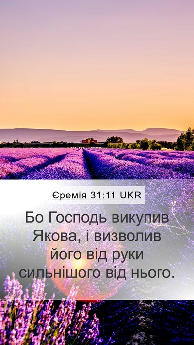 Єремія 31:11 UKR Mobile Phone Wallpaper - Бо Господь викупив Якова, і - Mobile Bible Verse Wallpaper