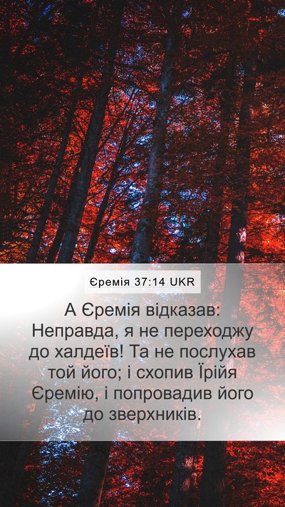 Єремія 37:14 UKR Bible Verse Image