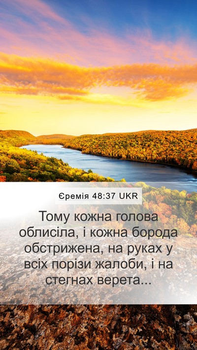 Єремія 48:37 UKR Bible Verse Image