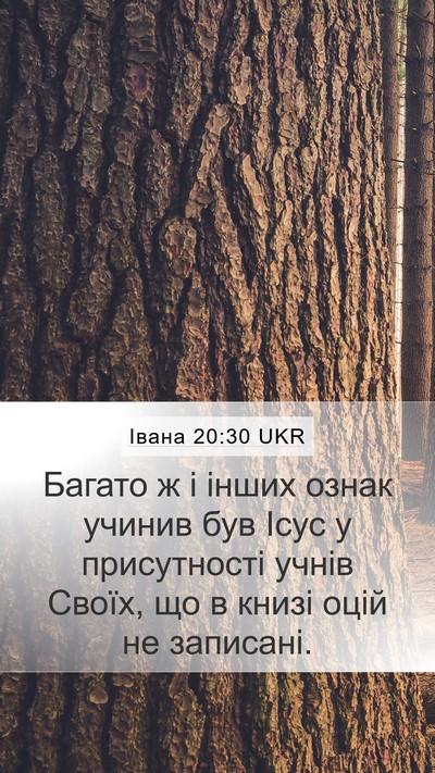 Івана 20:30 UKR Bible Verse Image