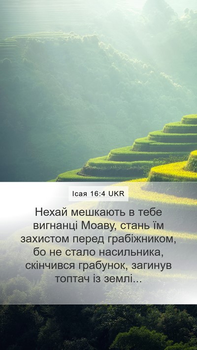 Ісая 16:4 UKR Bible Verse Image