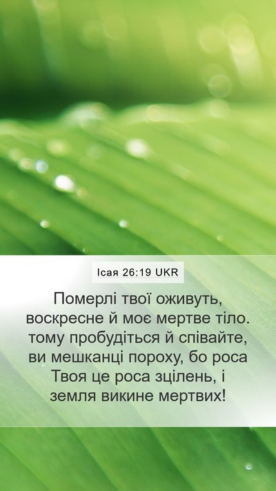 Ісая 26:19 UKR Bible Verse Image