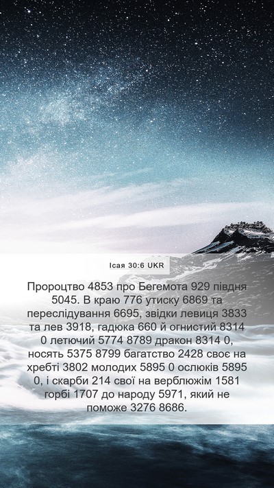 Ісая 30:6 UKR Bible Verse Image