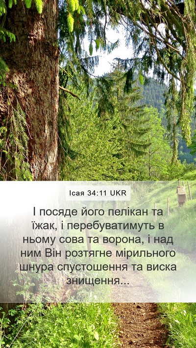 Ісая 34:11 UKR Bible Verse Image